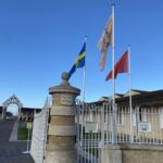 Den svenska flaggan var hissad på Chateau Leoville-Poyferré i St.-Julien Den svenska flaggan var hissad på Chateau Leoville-Poyferré i St.-Julien