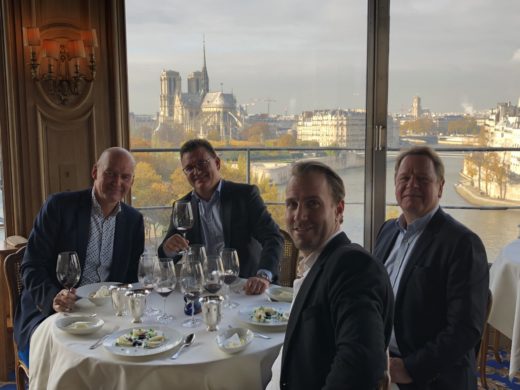 Lunch på Restaurant La Tour d´Argent i Paris med Magnus, Staffan och Gustav