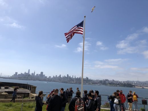 Bild över San Francisco från fängelseön Alcatraz