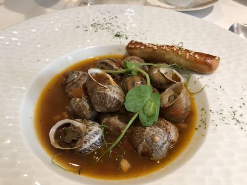 Escargot Bordelaise på Restaurant Le Tertre i Saint-Emilion