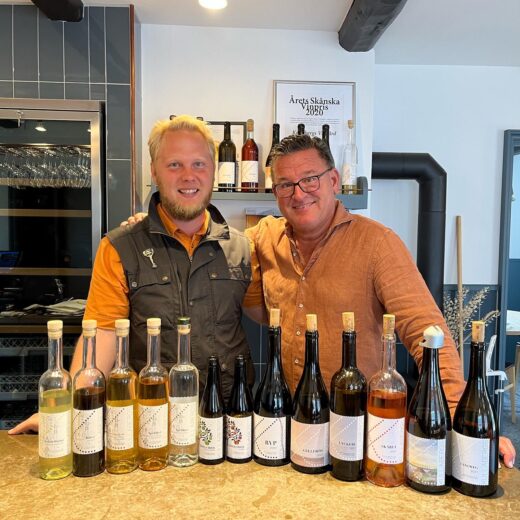 En bild från förra veckans besök på Kullabergs vingård med vinmakaren Felix Åhrberg