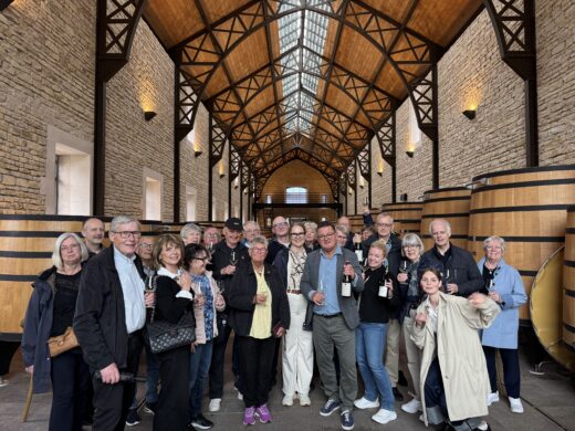 Min härliga grupp på besök hos Maison Faiveley i Nuits-Saint-Georges i Bourgogne