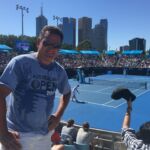 Svettig dag på Rod Laver Arena i Melbourne Svettig dag på Rod Laver Arena i Melbourne