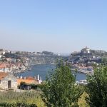 Vacker utsikt från Graham´s Lodge ut mot Eiffelbron och på varsin sida om bron Porto till vänster och Vilanova de Gaia till höger