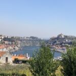 Vacker utsikt från Graham´s Lodge ut mot Eiffelbron och på varsin sida om bron Porto till vänster och Vilanova de Gaia till höger
