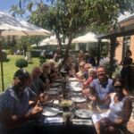 Efter flyg från Melbourne till Christ Church gjorde vi ett första stopp på vingården Pegasus Bay i Waipara Valley där vi även åt en riktigt fin lunch i deras trädgård