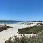 Den fina stranden i Paternoster på västkusten i Sydafrika Den fina stranden i Paternoster på västkusten i Sydafrika