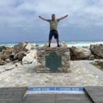 Cape Agulhas.. platsen där Indiska Oceanen och Atlanten möts. Afrikas sydligaste spets Cape Agulhas.. platsen där Indiska Oceanen och Atlanten möts. Afrikas sydligaste spets