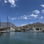 Vacker utsikt mot Table Mountain från Den Anker i Waterfront Vacker utsikt mot Table Mountain från Den Anker i Waterfront