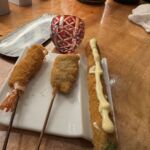 På Kushinobo åt vi en stor tempura-meny På Kushinobo åt vi en stor tempura-meny