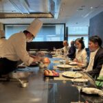 Ett trevligt skådespeleri under vår Teppanyaki vid Ginza6 Ett trevligt skådespeleri under vår Teppanyaki vid Ginza6